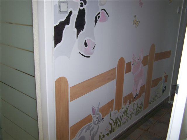 pochoir mural vache barrière