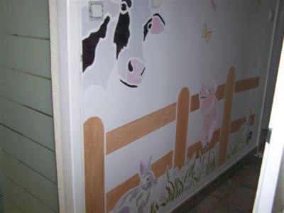 pochoir mural vache barrière