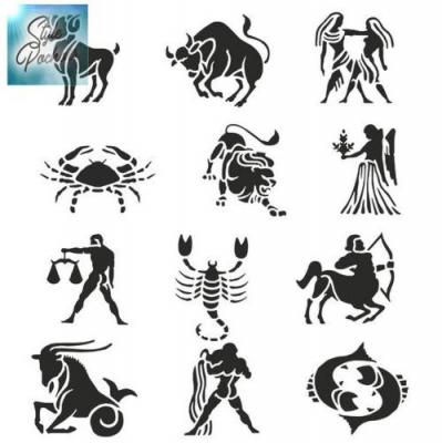 12 signes astrologiques en pochoir stylepochoir