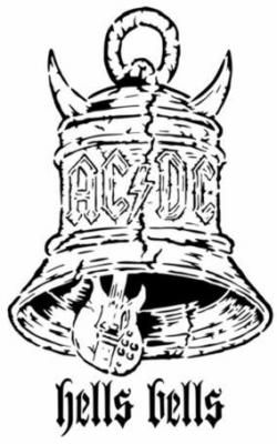 Ac dc hells bells stencil pochoir