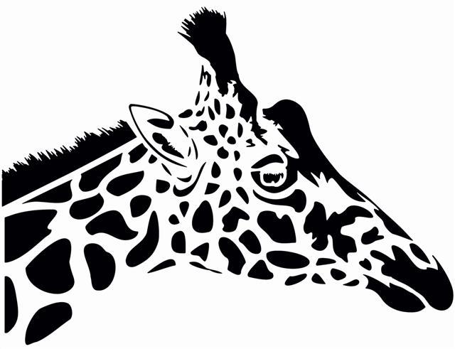 Afri20095 tete de girafe pochoir