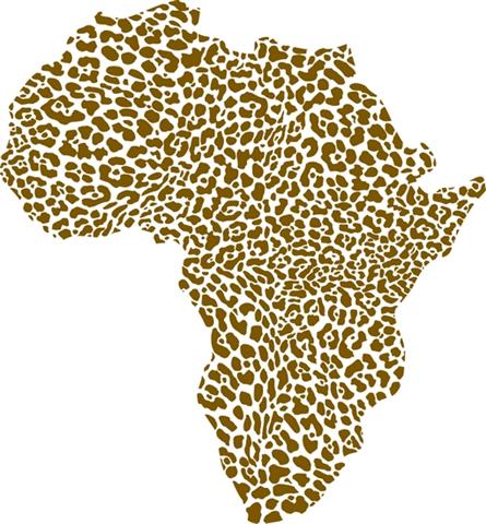 Afri40789 pochoir carte afrique leopard mon artisane style pochoir