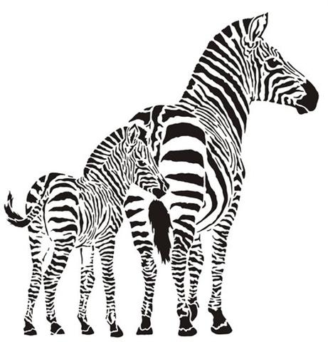 Afric394 zebres pochoir mon artisane style pochoir zebreau