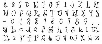 Alph303 alphabet sympa lettres rigolotes pochoir