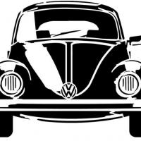 Coccinelle volkswagen de face beetle pochoir