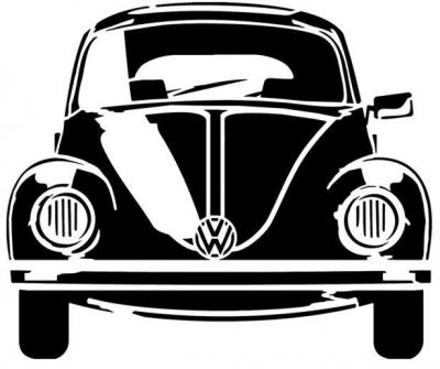 Coccinelle volkswagen de face beetle pochoir