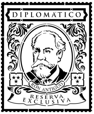 D87145 pochoir rhum diplomatico stencil pp