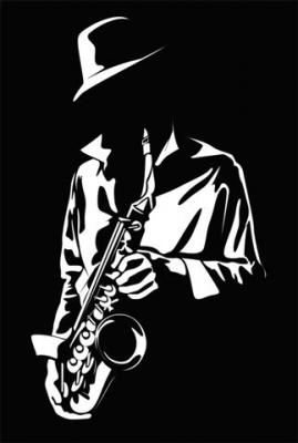 Div364001 musicien saxophone jazzman pochoir stylepochoir