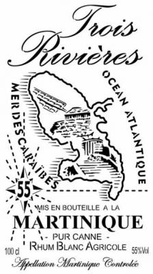 Etiquette bouteille 3 rivieres pochoir logo marque rum rhum a peindre