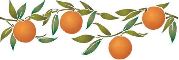 Fl011 pochoir fruits oranges horizontales style pochoir 1