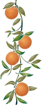Fl012 pochoir fruit oranges verticales style pochoir 1