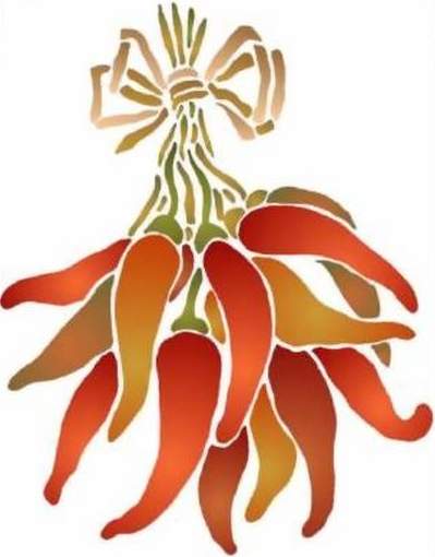 Fl047 pochoir grappe piments style pochoir 1