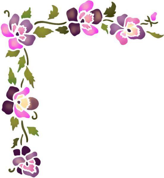 Fl1907 pochoir angle pensees interrupteur cadre