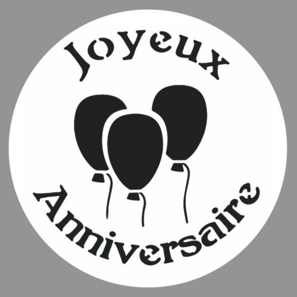 Pochoir A Peindre De Motif Joyeux Anniversaire