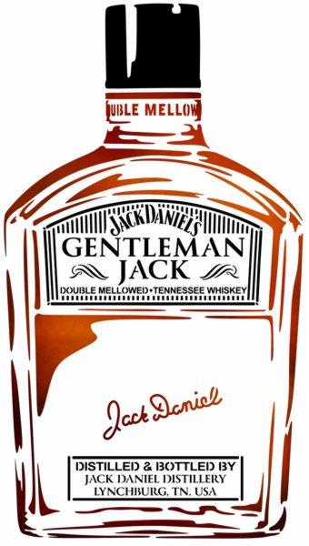 Gentleman jack bouteille jack daneils whiskey pochoir a peindre stylepochoir
