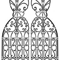 Grille orientale fer forge pochoir style pochoir