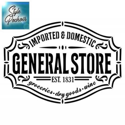 Gs54 general store enseigne pochoir style pochoir mon artisane