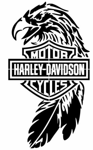 Harley davidson aigle pochoir a peindre