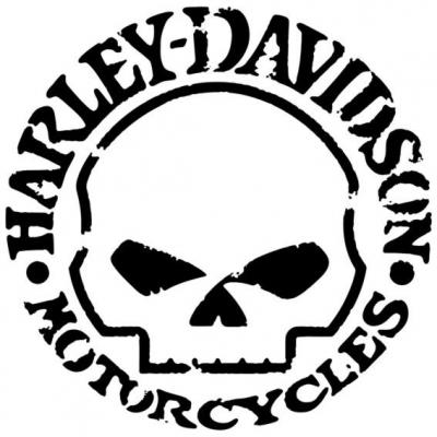 Hd 12 harley davidson skull tete de mort pochoir p