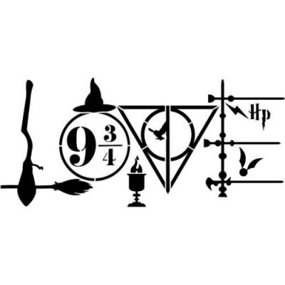 Hp23 harry potter love pochoir