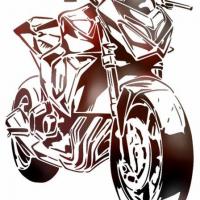 Kawasaki z800 moto pochoir couleur