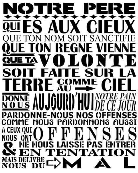 Letnp1 notre pere priere chretienne catholique pochoir a peindre pour eglise cathechisme