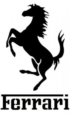 Logo marque ferrari avec cheval pochoir