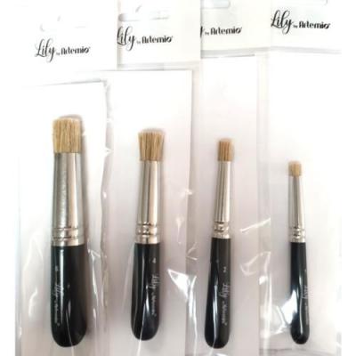 Lot de 4 brosses a pochoir lily stylepochoir monartisane