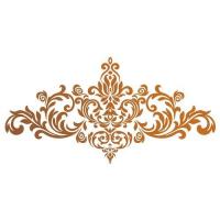 Motif baroque sticker cuivre metal bleu