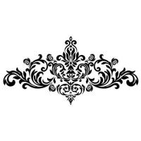 Motif baroque sticker noir