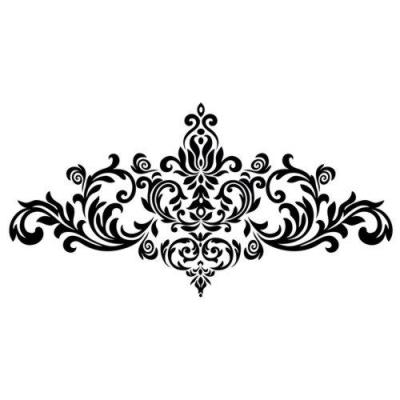 Motif baroque sticker noir