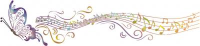 Mus1005 papillon portee de musique en pochoir style pochoir 