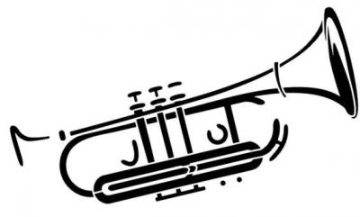 Mus236 trompette pochoir a peindre style pochoir trumpet stencil