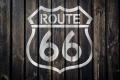 Palette fond bois route 66 pochoir peint style pochoir