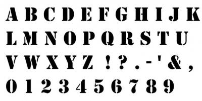 Pochoir alphabet army stencil