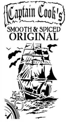 Pochoir captain cooks rhum rum stencil