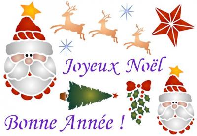 Pochoir de noel scrapbooking style pochoir