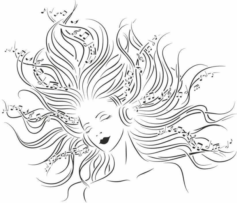 Pochoir femme musique stipo1840 pochoir mural a peindre style pochoir