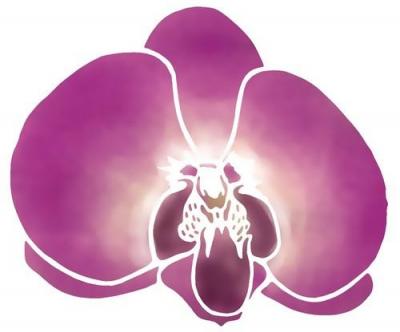 Pochoir fleur orchidee seule mauve fl3008
