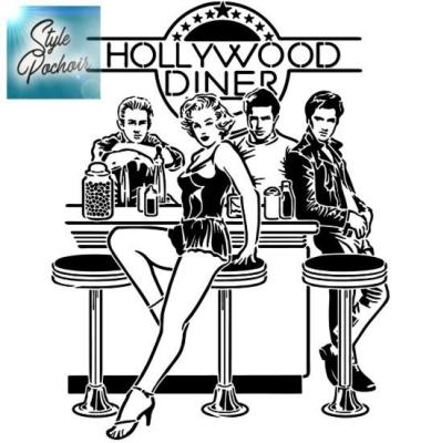 Pochoir hollywood diner hd001 style pochoir