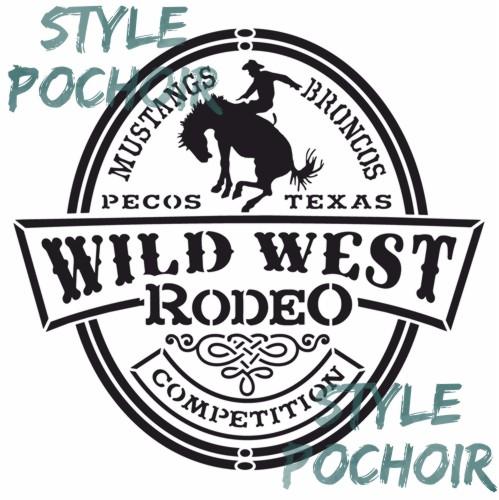Pochoir rodeo cow boy wild west style pochoir ref wwr1