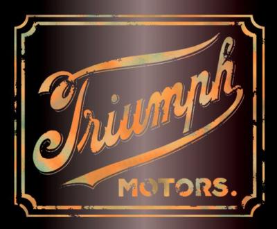 Pochoir triumph style vintage moto bikers effet use couleur style pochoir