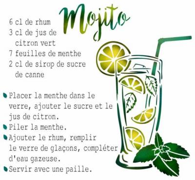 Recette mojito pochoir a peindre style pochoir mon artisane