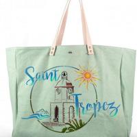 Sac cabas avec pochoir saint tropez style pochoir