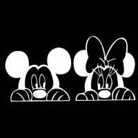 Sticker mickey et minnie blanc