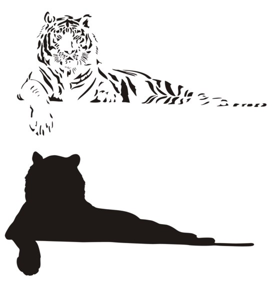 Stipo1445 pochoir tigre en 2 parties