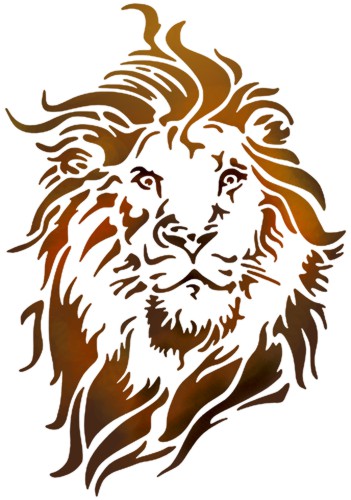 Tete de lion pochoir an78723 mon artisane style pochoir