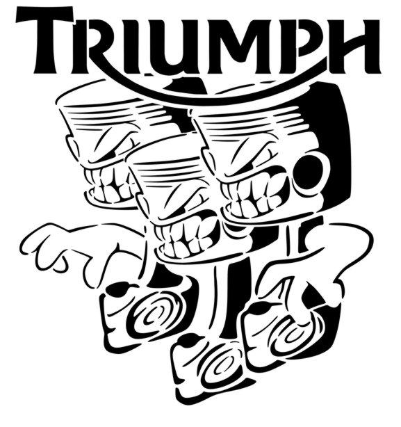 Tr3 triumph logo pochoir pistons p