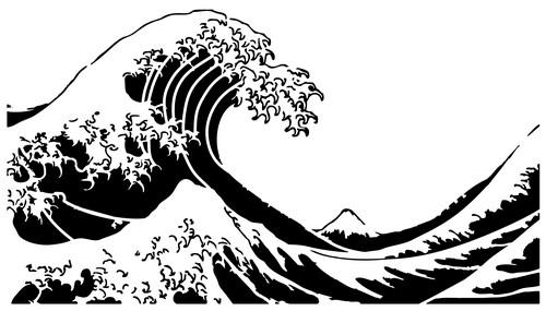 Vague japonaise kanagawa stylepochoir
